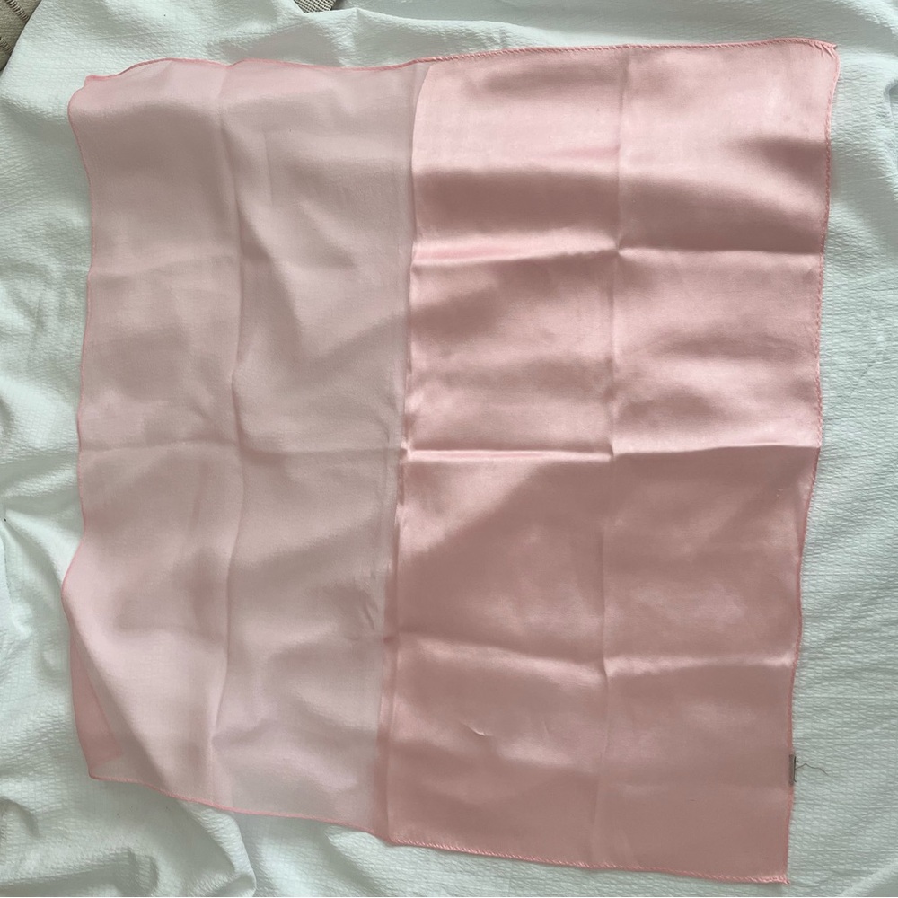 Small pink silk square scarf